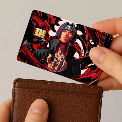 Anime N-NARUTO U-Uchiha I-Itachi Credit Card Stickers Skin For Bank Debit Decorative Protection 4PCS Anti-scratch Waterproof