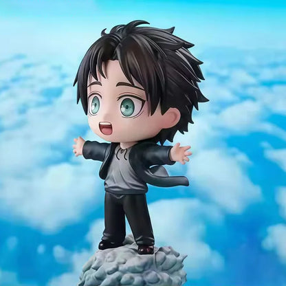 Attack On Titan Eren Chibi Figure Collectible Anime Figurine Desktop Computer Case Decor Ornament For Adult Anime Collectors