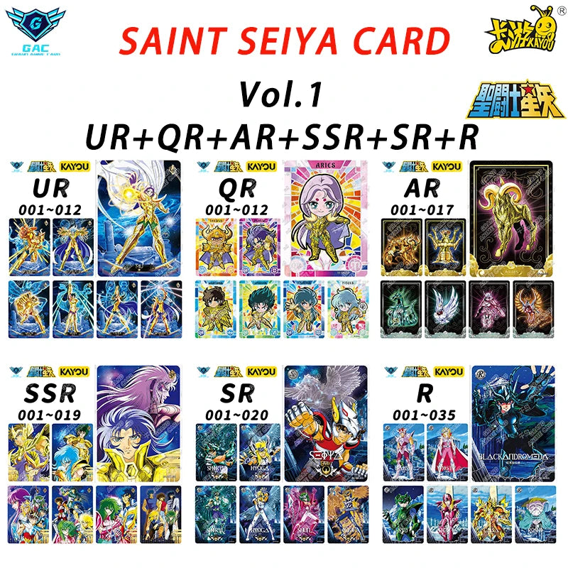 Kayou Saint Seiya Card Full Series Rare BP MR QR UR PR AR SSR SR R UTR Card Anime Collection Card Game Children's Toy Gift