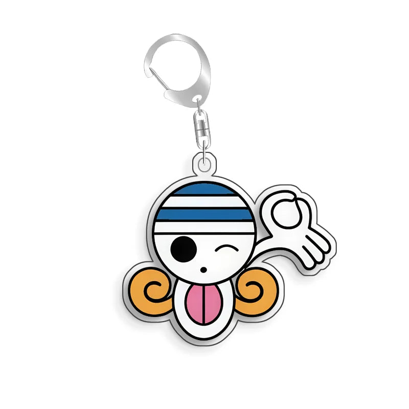 Keychain OP OPTCG Card Straw Hat Piates Brook Backpack Pendant Anime Game Fans Gift Recycled Acrylic Decoration Rare Card Toy5cm