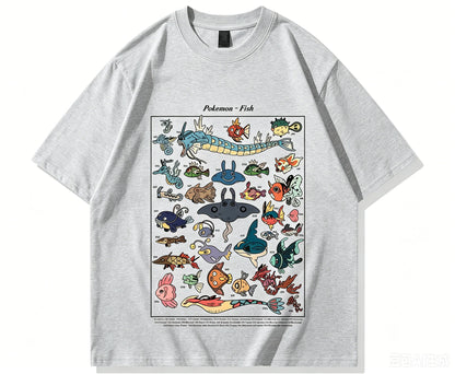 Pokemon Fish Guide Retro T-Shirt