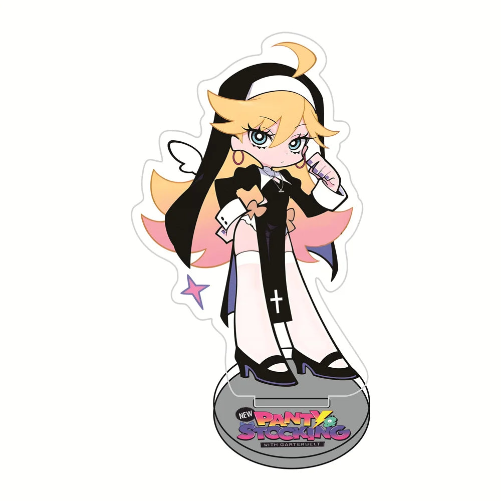 Panty & Stocking 10cm with Garterbelt Acrylic Stand Figures Keychain