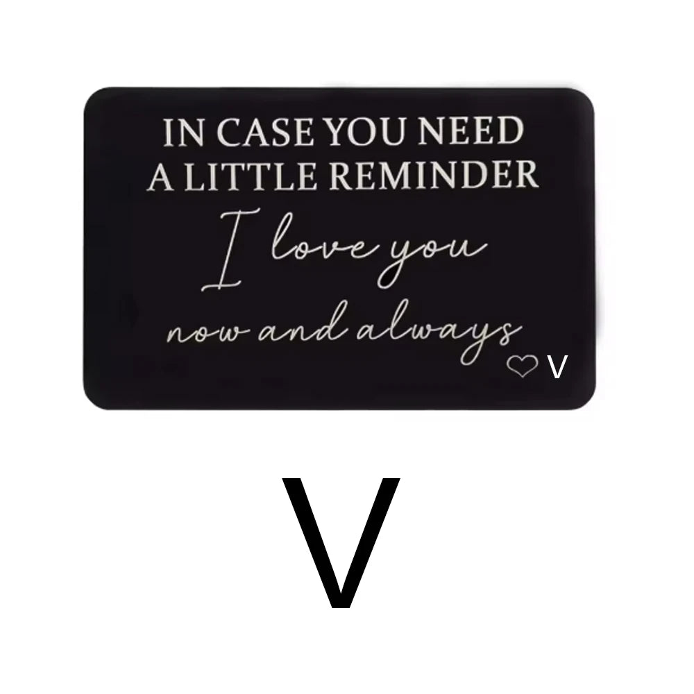 GEKTIMER Wallet Card Romantic "I Love You Now & Always" Heart Inspirational Gift For Boyfriend Husband Wedding Birthday Present