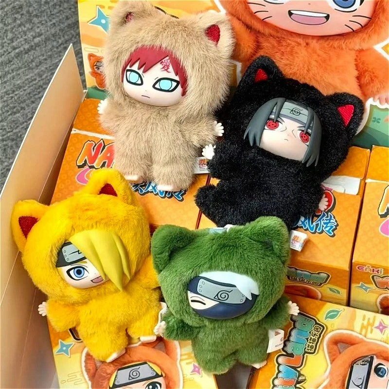 EAKI Naruto Kitten Land Series V3 Plush Blind Box Itachi Sasuke Obito Cute Peripheral Doll Soft Figure Toy Surprise Pendant Gift