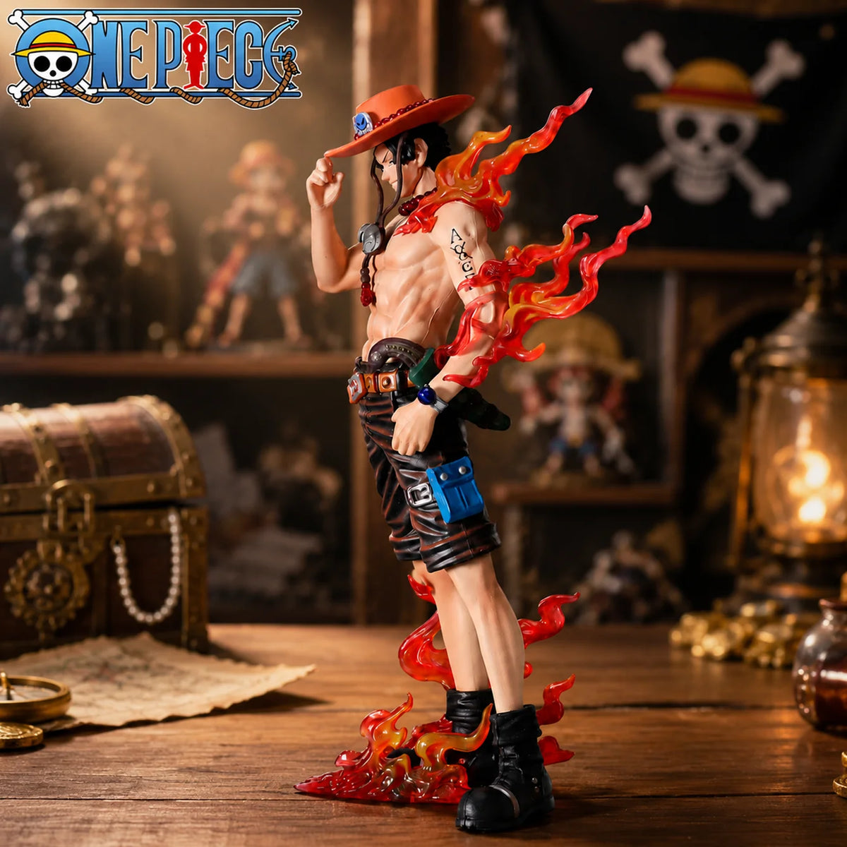 Ace Figure, One Piece, Anime Figure, Anime Merchandise, Anime Merch Gift for Friends Birthday, Anime Character Statue Ornament, Desktop Ornament, Collectible Figure, Holiday Gift, Small Gift, Collectible Item