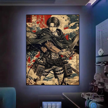 Wall Art Print Poster Japanese Art Exhibition Decorative Painting Modern Home Decor Gift Unframed Pop Anime Attack On Titan