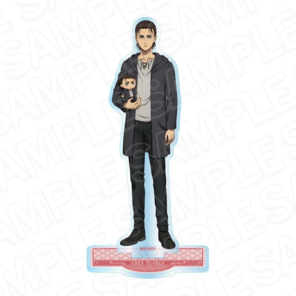 Attack On Titan Mini Doll Holding Character Acrylic Stand Figure Keychain Desktop Ornament Collection Gift For Anime Fans