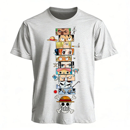 2026 One Piece Anime Luffy Zoro Ace T Shirt Men Summer Cotton Short Sleeve Graphic Tee Harajuku Streetwear Vintage Casual Tops