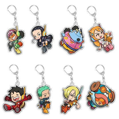 For Dragon Ball Usopp Nico Robin Tony Tony Chopper Nami Monkey D.Luffy Acrylic selfmade Cartoon Anime Keychain Pendant Toy gift