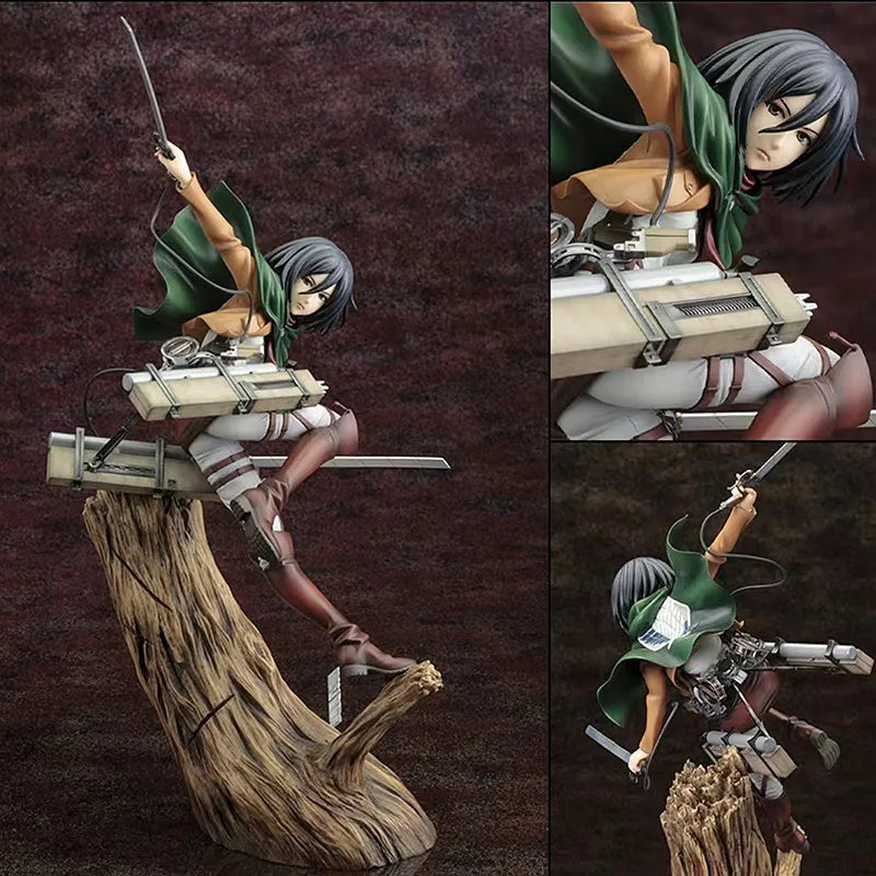 24CM Attack On Titan Mikasa Ackerman Action Figure Anime Character Model Desktop Ornament Collectible Toys Statues Surprise Gift