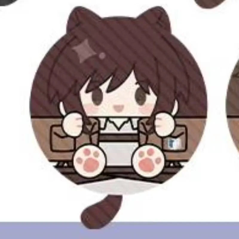 Attack On Titan Cat Ear Plush Pendant Eren Mikasa Armin Levi Anime Keychain Bag Charm Collectible Decor Surprise Gift
