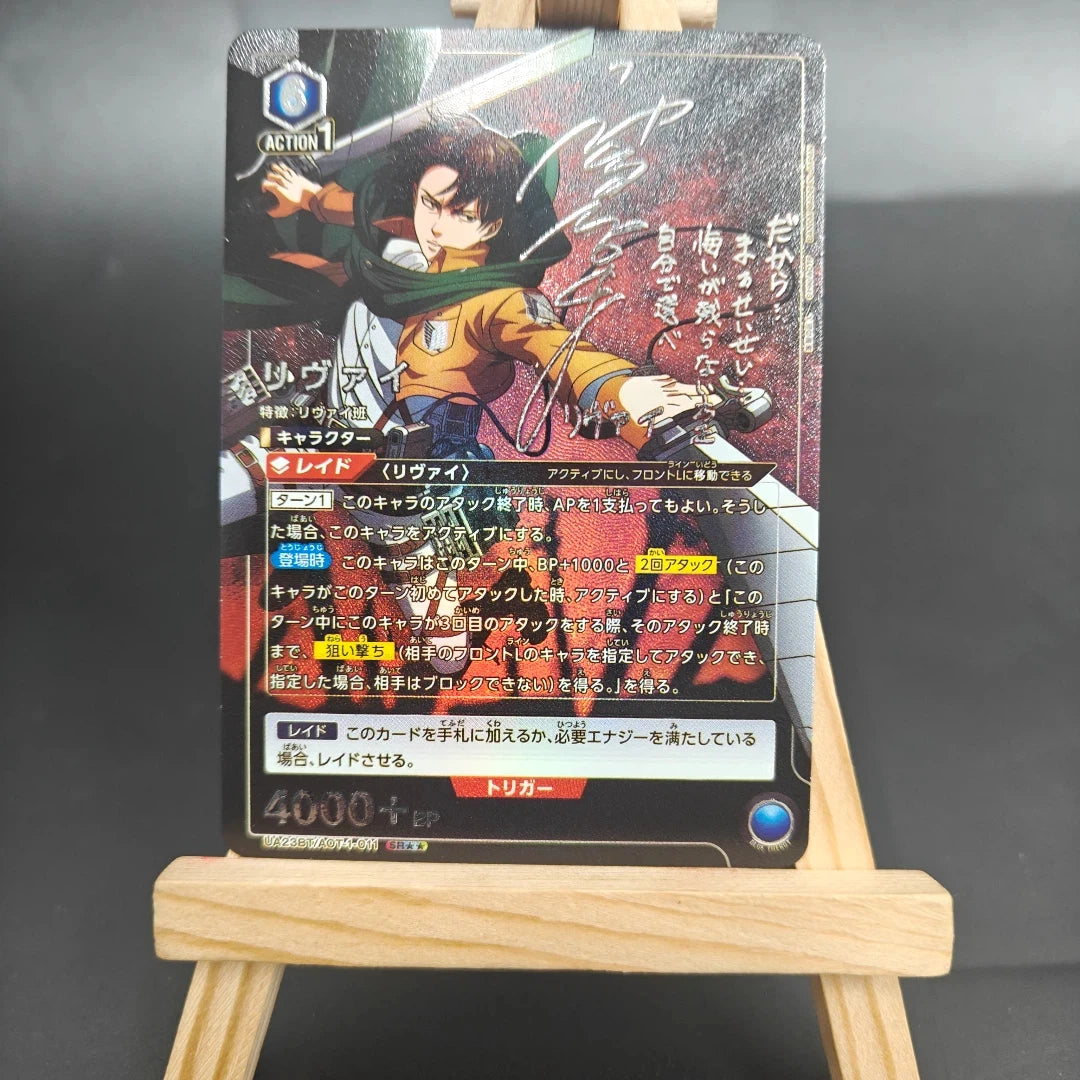 Proxy Union Arena Attack on Titan Action Points Eren & Levi con Bonus Jean Card Nuevo Japan Card Gold Rare Signed TCG Anime Card