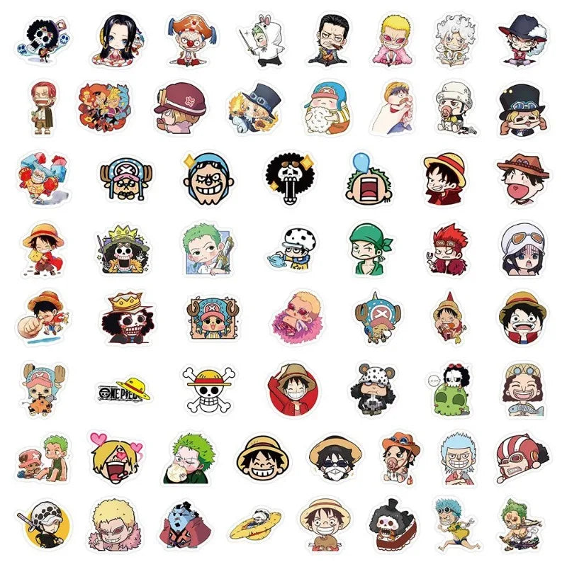 120pcs Cartoon One Piece Stickers Cute Luffy Nami DIY Notebook Decoration Stickers Hot-Blooded Anime Merchandise Graffiti Toys