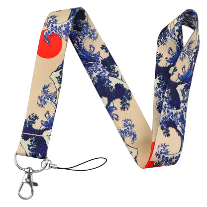 Japanese Waves Lanyard Strap