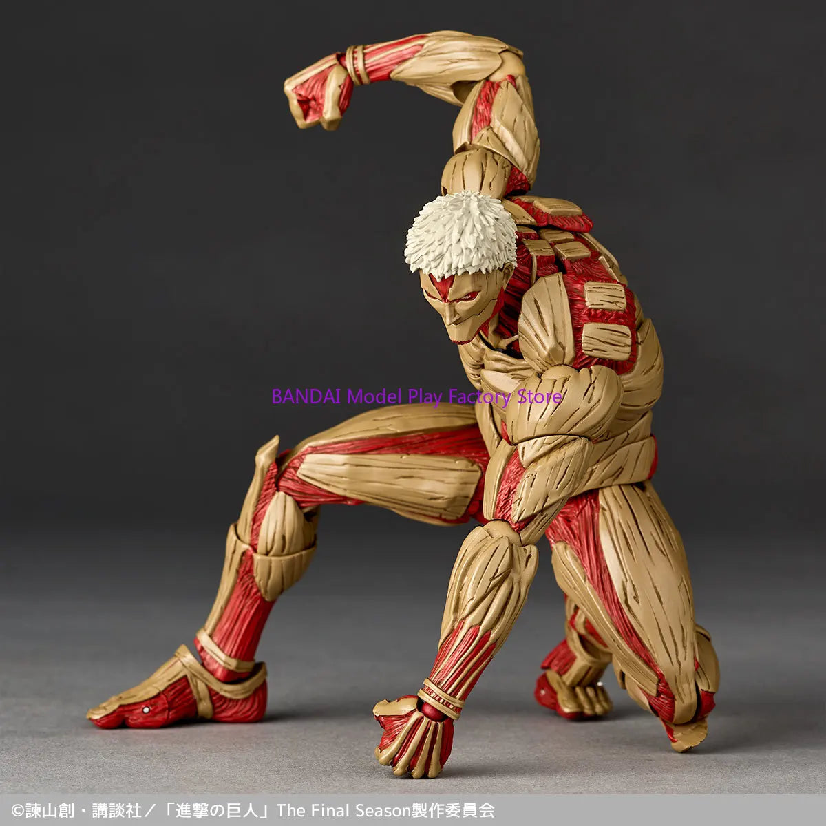 Original Kaiyodo Attack on Titan Amazing Yamaguchi Revoltech NR069 The Armored Titan Reiner Braun Anime Action Figure Model