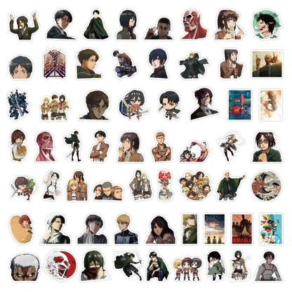 10/30/60pcs Attack on Titan Anime Stickers Cartoon Decal Kids Toy Skateboard Motorcycle Laptop Phone Bike Car Waterproof Sticker