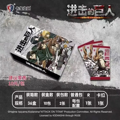 Official Genuine Attack on Titan Free Series Card Anime Merchandise Mikasa Ackerman Eren Yeager Collection Toy Cards HolidayGift