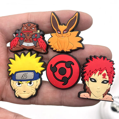1/20pcs Naruto Anime Cartoon Shoe Charms PVC Decor for Clogs Bubble Slides Garden Sandals Kids Party Birthday Gifts