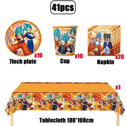 Dragon Ball Birthday Party Decorations Party Supplies Tablecloths Paper Cup Plates Napkin Gift Bags Banners Baby Birthday Shower