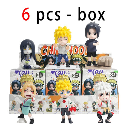 Naruto Blind Box Figure Uzumaki Shippuden Childhood Series Naruto Q PVC Model Toys Desktop Ornament Christmas Halloween Gifts