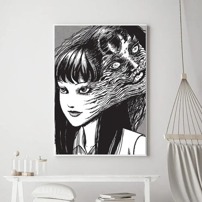 Junji Ito Horror Canvas Poster