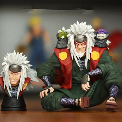 13.5cm Anime Jiraiya Double Headed Statue Action Figure Periphery Model Toy Ornament Desktop Collection Decoration Birthday Gift