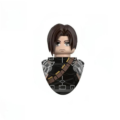 New Attack on Titan Minifigure Keychain Shingeki No Kyojin Eren Levi Mikasa Anime Action Figures Toys for Kids Gift