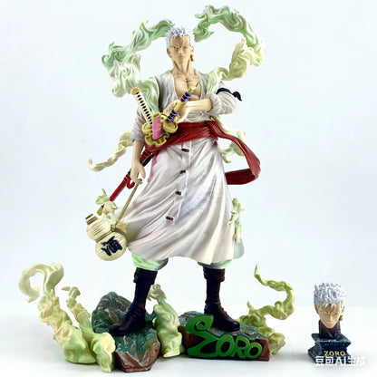 One Piece Nika Sanji Nika Zoro 28cm Anime Figure Two Headed Statue With Base PVC Collectible Model Toy Desktop Ornament Boy Gift