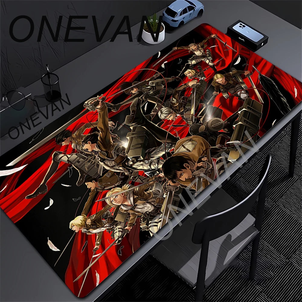 Attack on Titan Anime Large Lock Edge Mouse Pad Computer Mousepad XXL S Gaming Padmouse Gamer Laptop Keyboard Mouse Mats Carpet