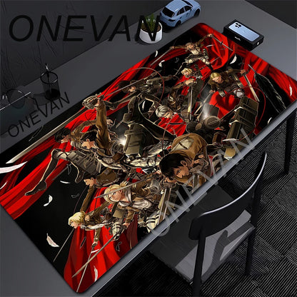 Attack on Titan Anime Large Lock Edge Mouse Pad Computer Mousepad XXL S Gaming Padmouse Gamer Laptop Keyboard Mouse Mats Carpet