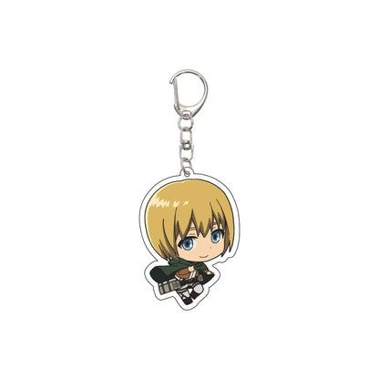 55MM Anime Attack on Titan Keychain Eren Jaeger Eren Jaeger Mikasa Ackerman Armin Arlert Hange Zoë Keychain Christmas Gifts
