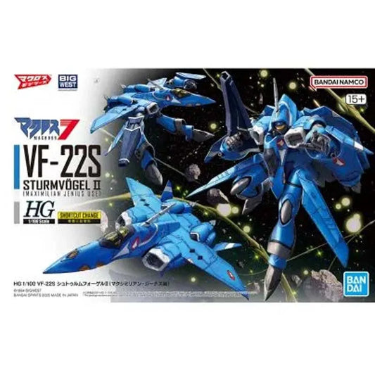 Bandai Original HG Macross 1/100 Assembly Model VF-22S Sturmvogel II Max Jenius Anime Action Figure Mecha Christmas Gifts Toys