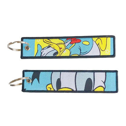 Anime Girls Embroidery Keychain