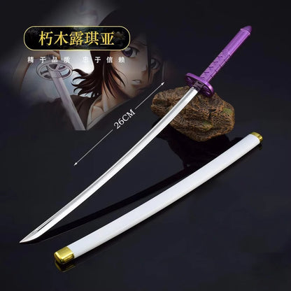 26cm Bleach Mini Tensa Zangetsu Sword Keychain for Fans Anime Peripherals Kurosaki Ichigo Metal Mask Pendant Keychain Gifts