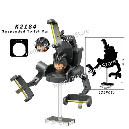 New KDL DJ Upgrade War-Damaged Skibidi Toilet Man Figures Anime Block Toys TvMan Titan Bricks Model Toy For Kid Birthday Gift