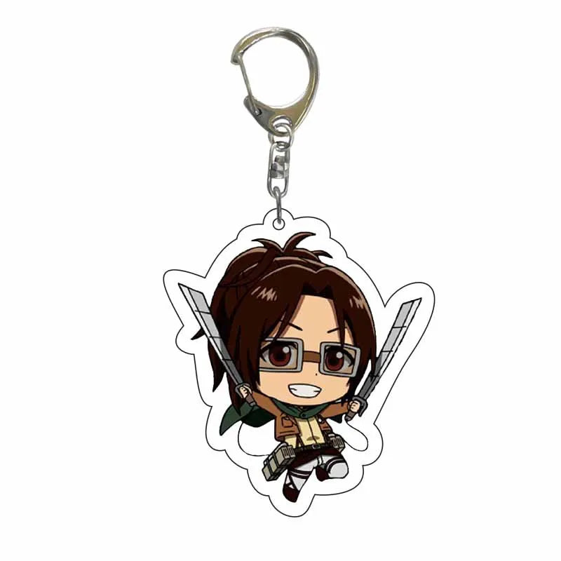Attack On Titan Anime Peripheral Acrylic Figure Display Keychain Pendant Eren Mikasa Levi Creative Decorative Gift Accessories