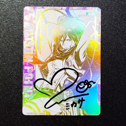 UA UNION ARENA Attack On Titan Levi Ackerman Anime Collection Card Bronzing Signature Card Textured Refractive Flash Child Gifts
