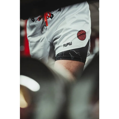 Anime Madara Uchiha Six Paths 2-in-1 Compression Shorts Summer Quick Drying Sport Shorts with Six Tomoe Print Breathable Shorts