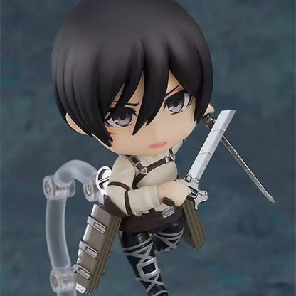 Q Version Mikasa A Ckerman Attack On Titan Action Figure Final Season Q Style #2001 Face Swap Figurine Collectible Desktop Decor