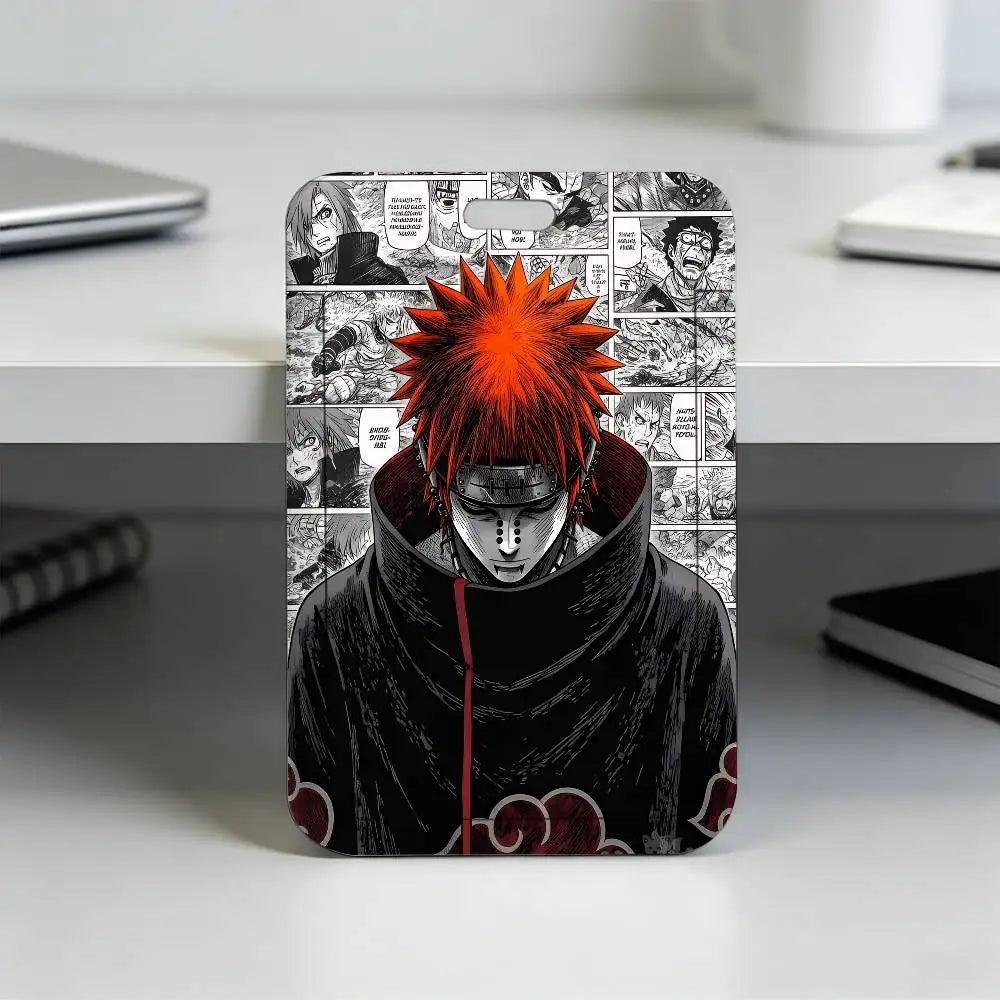 Anime N-NARUTO Akatsuki Itachi Sharingan Transparent Card Holder Employee Plastic Slide Cover Lanyard Work Business ID Bag Bus