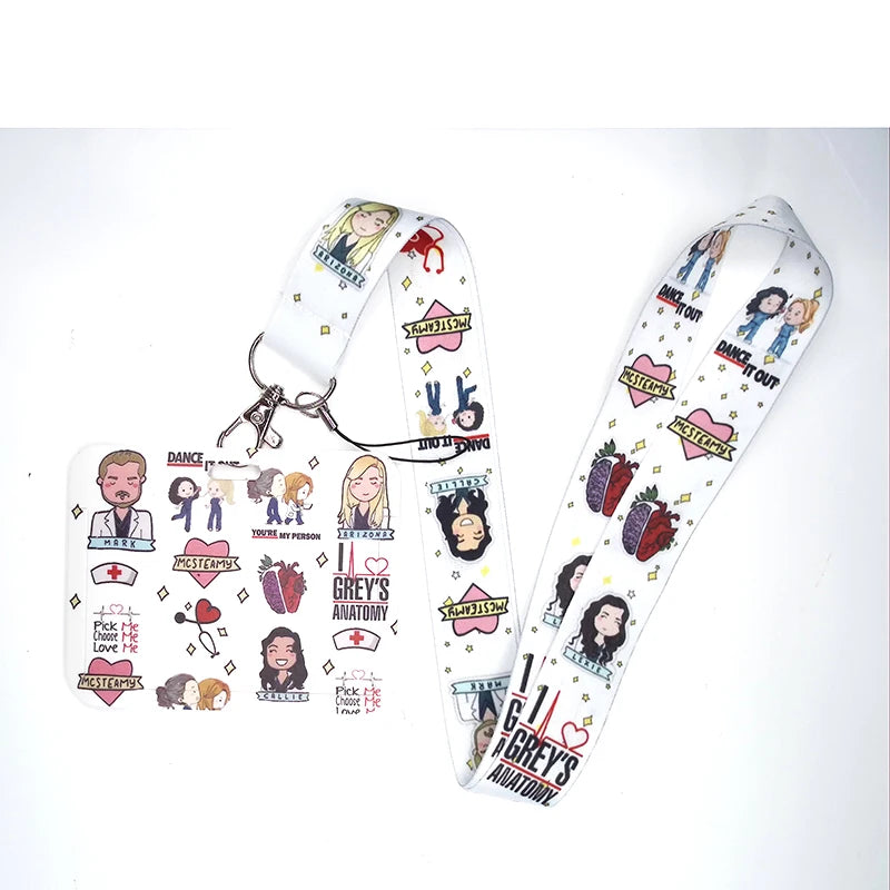 100 Styles Anatomy Credential Holder Keychains Neck Lanyard Pass Card Anime Credit Card Holder Keychain Straps Wholesale