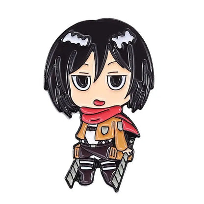 Creative Q Version Attack on Titan Metal Brooch Cute Anime Cartoon Badge Fashion Lapel Pin Accessories Fans Collection Gift