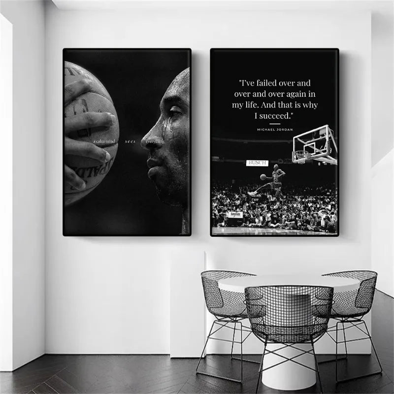 Athlete Mindset Jordan Kobe Canvas Poster