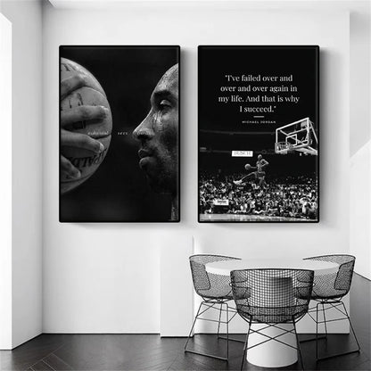 Athlete Mindset Jordan Kobe Canvas Poster