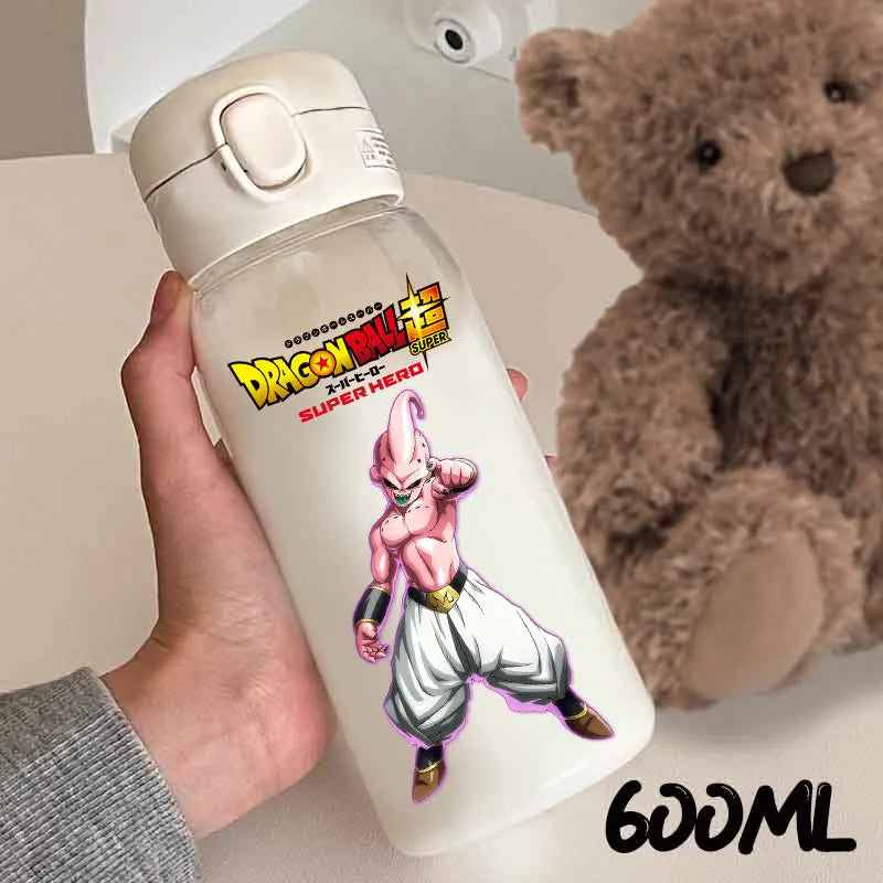 For Dragon Ball Straw Bottles 600ml Vegeta Goku Transparent Plastic Anti Drop Water Bottle Students Outdoor Capacity