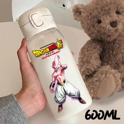 For Dragon Ball Straw Bottles 600ml Vegeta Goku Transparent Plastic Anti Drop Water Bottle Students Outdoor Capacity