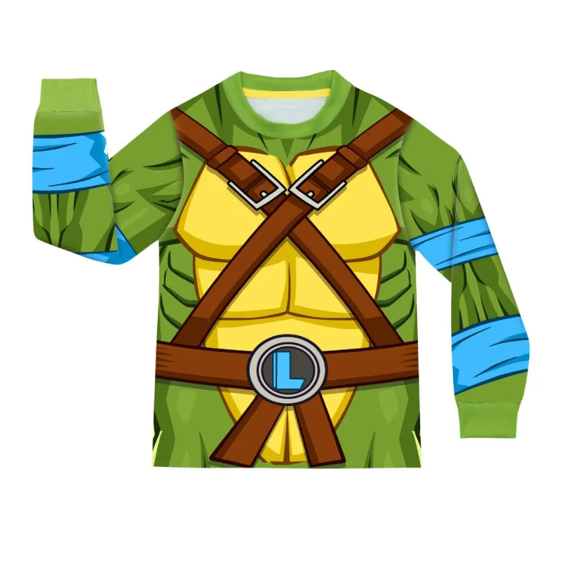 3pcs Teenage Mutant Ninja Turtles Cosplay Costume Anime Print T Shirt