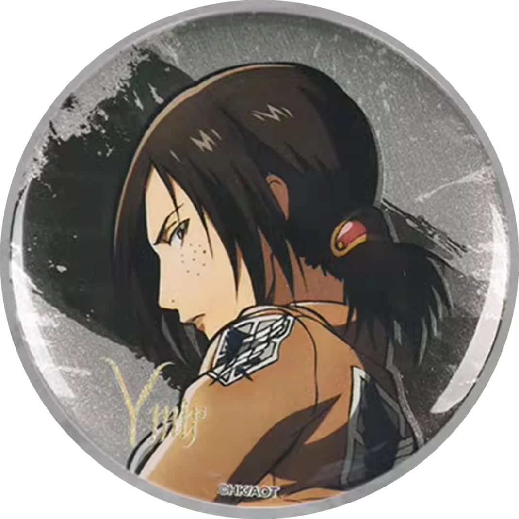 58mm Anime Attack on Titan Eren Jaeger Armin Arlert Erwin Smith Hange Zoe Cosplay COSTUME Badge Pin SPTE Tinplate Brooch﻿ Prop
