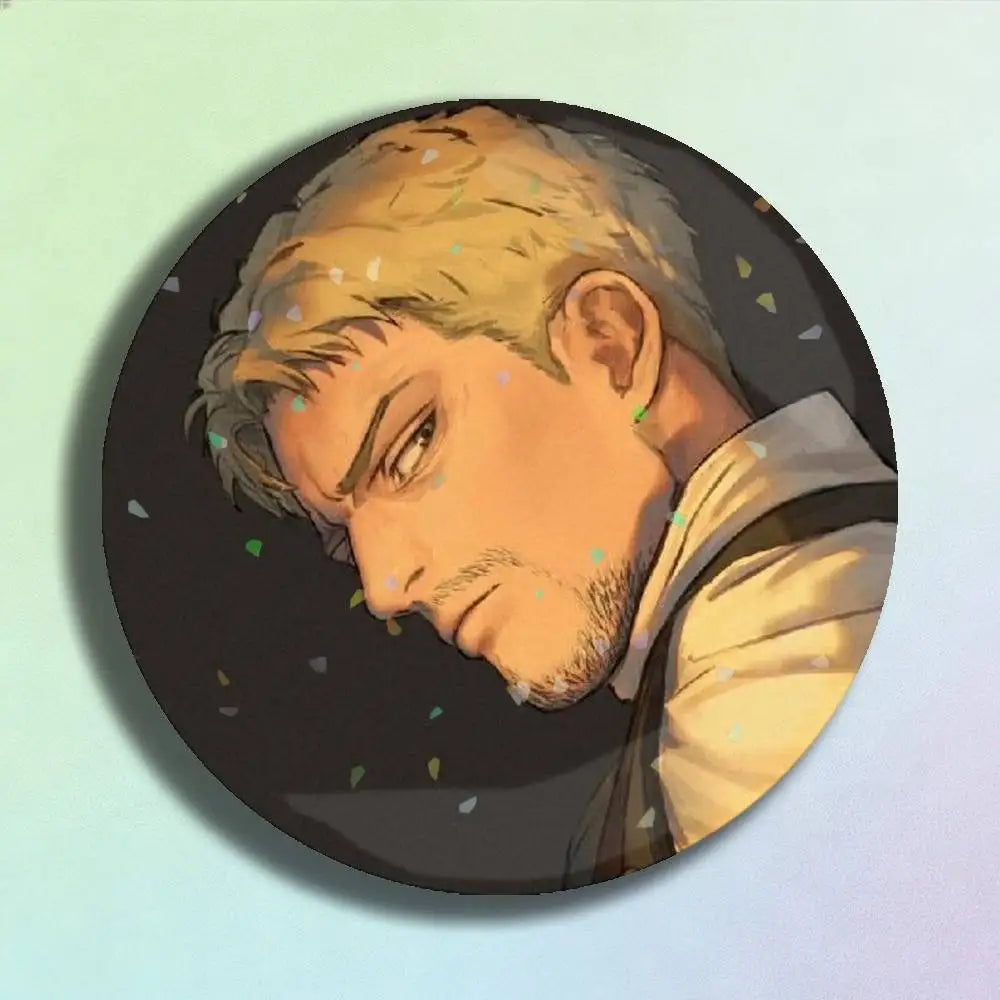 Attack on Titan Reiner Braun Laser Badge Creative Pins Brooch for Bag Clothes Hat Decor Gifts Fans Collect
