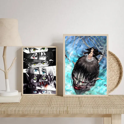 1PC Popular Japanese Anime Attack On Titan Poster Self-adhesive Art Waterproof Paper Sticker Coffee House Bar Room Wall Decor